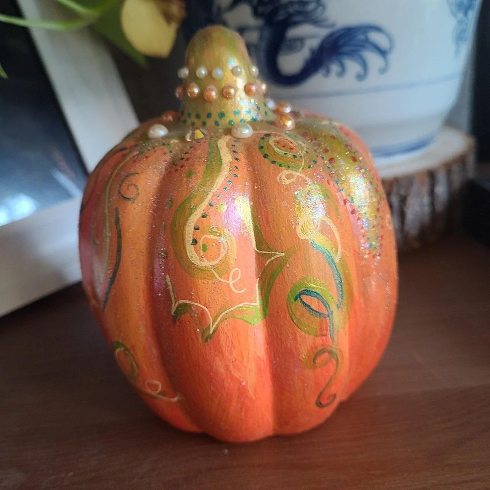 Ceramic Pumpkin Orange 5.5